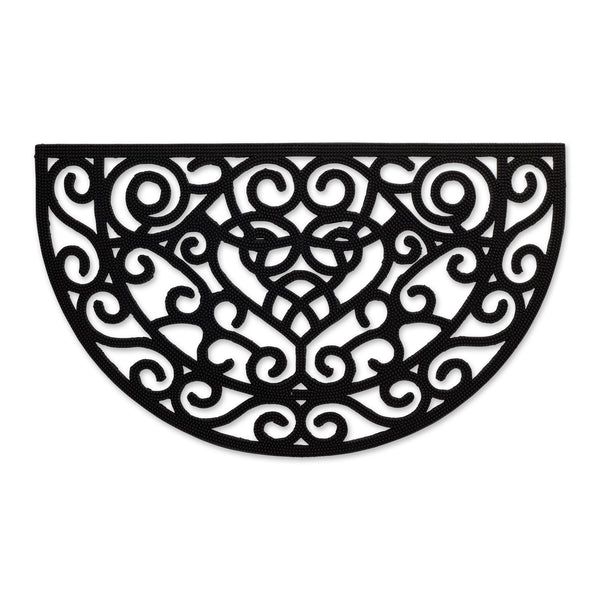 Heart Scroll Half Moon Pin Rubber  Doormat