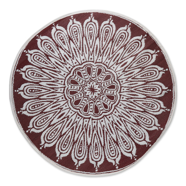 Blackberry Sunflower Outdoor Rug 5 Ft Round