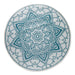 Storm Blue Boho Floral Outdoor Rug 5 Ft Round