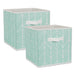 Nonwoven Polyester Cube Herringbone Aqua Square 11 x 11 x 11 Set of 2