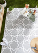 Gray Lattice Outdoor Rug 5X8 Ft