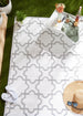 Gray Lattice Outdoor Rug 5X8 Ft