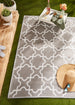 Stone & White Lattice Outdoor Rug 4X6 Ft