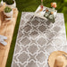 Stone & White Lattice Outdoor Rug 4X6 Ft