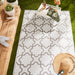 Stone & White Lattice Outdoor Rug 4X6 Ft