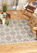 Stone & White Lattice Outdoor Rug 4X6 Ft