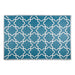 Storm Blue & White Lattice Outdoor Rug 4X6 Ft