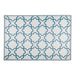 Storm Blue & White Lattice Outdoor Rug 4X6 Ft