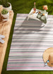 Natural Multi Tone Stripe Outdoor Rug 4X6 Ft