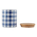 Blue & White Buffalo Check Ceramic Canister