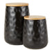 Black Matte Dimple Texture Ceramic Canister Set