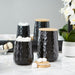 Black Matte Dimple Texture Ceramic Canister Set