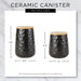 Black Matte Dimple Texture Ceramic Canister Set