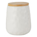 White Matte Dimple Texture Ceramic Canister Set