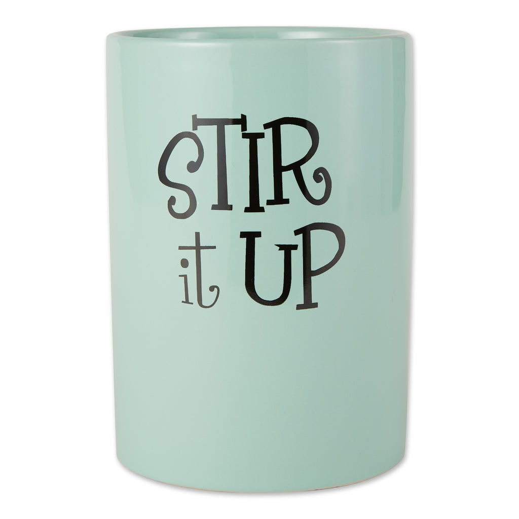 Aqua Stir It Up Ceramic Utensil Holder