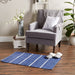 French Blue & Cream Farmhouse Check Rug 2x3