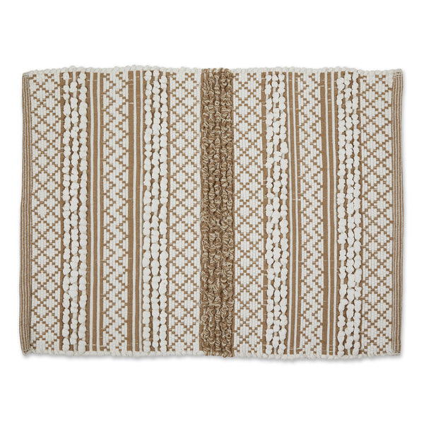 Stone & White Hand-Loomed Paper Chindi Rug 2X3 Ft