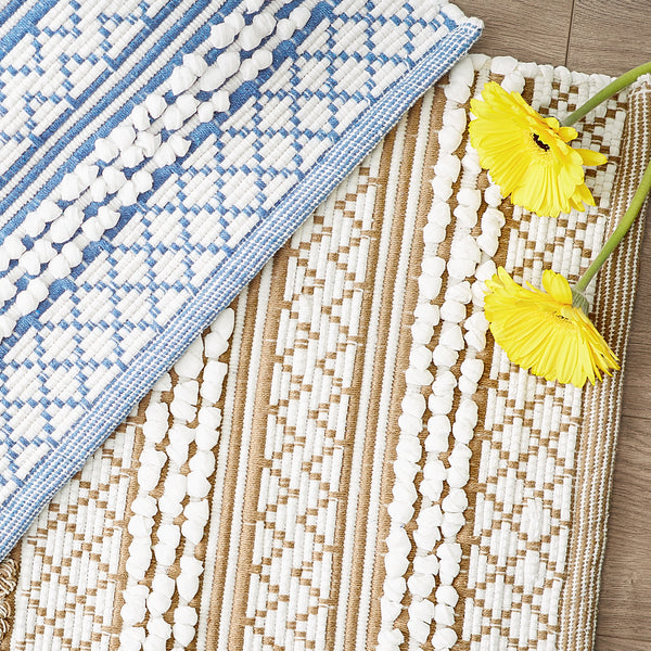 Stone & White Hand-Loomed Paper Chindi Rug 2X3 Ft – Welcome Home ...