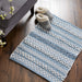 Stonewash Blue & White Hand-Loomed Paper Chindi Rug 2X3 Ft