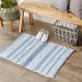 Stonewash Blue & White Hand-Loomed Paper Chindi Rug 2X3 Ft