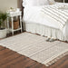 Natural And Gray Diamond Textured Hand-Loomed Rug 4X6 Ft