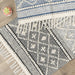 Natural And Gray Diamond Textured Hand-Loomed Runner 2Ft 3Inx6Ft