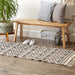 Natural And Black Diamond Textured Hand-Loomed Runner 2Ft 3Inx6Ft