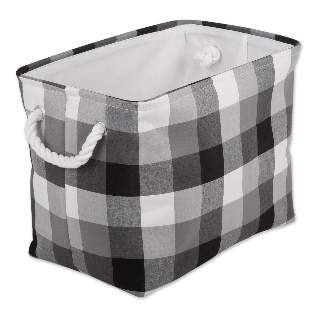 Polyester Bin Tri Colr Black Rectangle Large 17.5 x 12 x 15