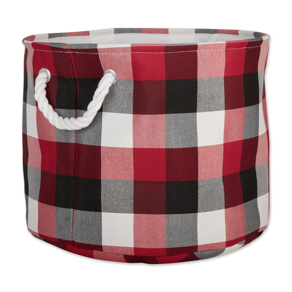 Tri Color Cardinal Red Round Medium Polyester Bin