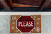 Santa Please Stop Sign Doormat