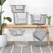 Metal Basket Cool Gray Round Small