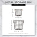 Metal Basket Cool Gray Round Small