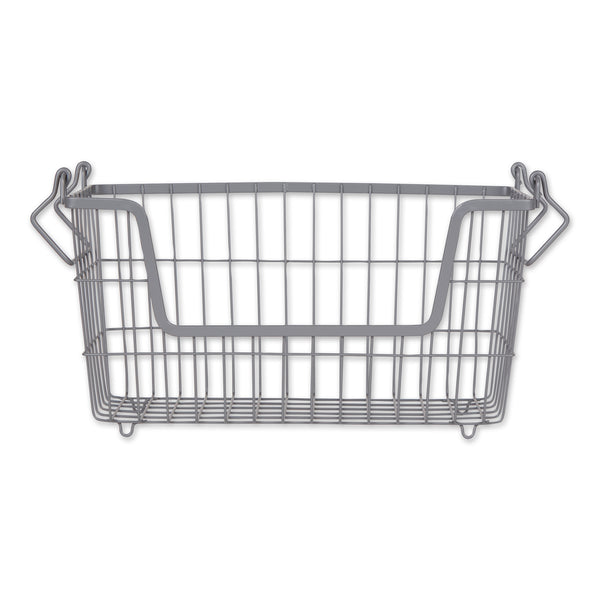 Metal Basket Cool Gray Rectangle Small