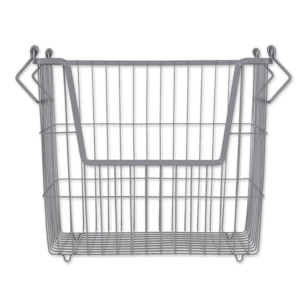 Metal Basket Cool Gray Rectangle Large