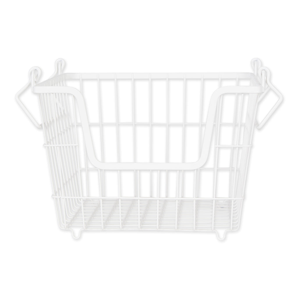 Metal Basket White Square Medium