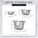 Metal Basket White Square Large