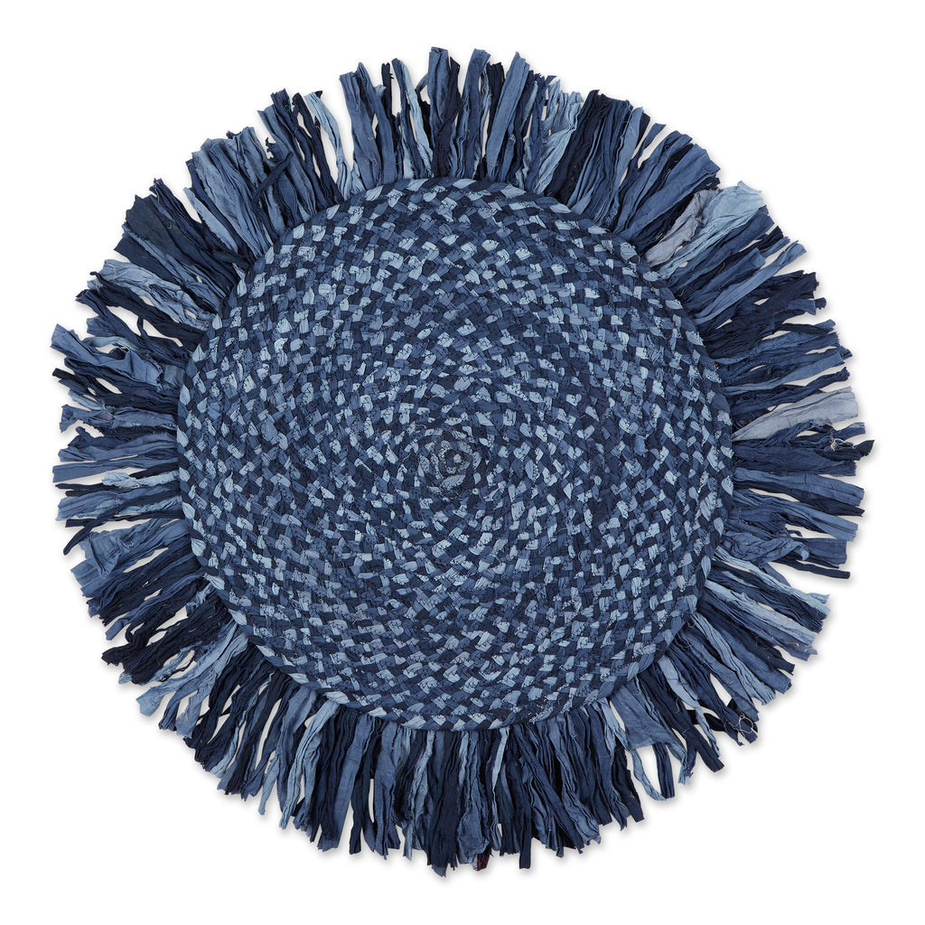 Blue Rag Rug 3 Ft Round