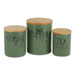 Artichoke Green Coffee/Sugar/Tea Ceramic Canister Set