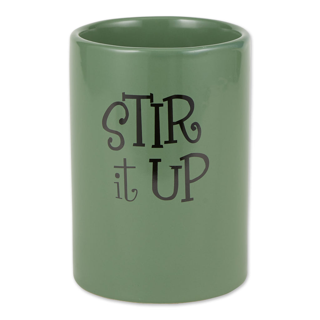 Artichoke Green Stir It Up Ceramic Utensil Holder