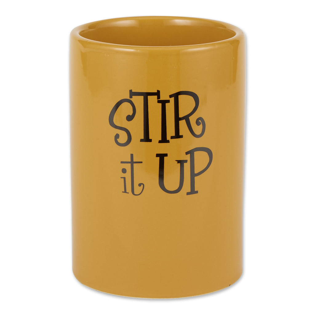 Honey Gold Stir It Up Ceramic Utensil Holder