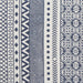 French Blue Printed Off-White Hand-Loomed Shag Rug 4X6 Ft