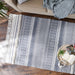 French Blue Printed Off-White Hand-Loomed Shag Rug 4X6 Ft