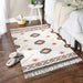 Gray And Blush Printed Off-White Hand-Loomed Shag Rug 4X6 Ft