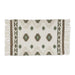 Brown And Green Printed Off-White Hand-Loomed Shag Rug 2X3 Ft