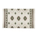 Brown And Green Printed Off-White Hand-Loomed Shag Rug 4X6 Ft