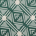 Teal Diamond Printed Off-White Hand-Loomed Shag Rug 2X3 Ft