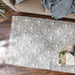 Gray Diamond Printed Off-White Hand-Loomed Shag Rug 4X6 Ft