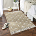 Stone Diamond Printed Off-White Hand-Loomed Shag Rug 4X6 Ft