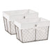 Medium Vintage Grey Chicken Wire Bleached White Liner Basket