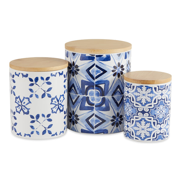 Blue Tile Ceramic Canister Set